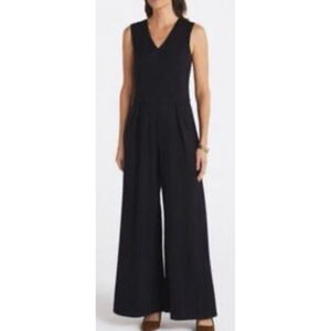 Women's 41 HAWTHORN Black Sleeveless V-Neck wide leg Jumpsuit M